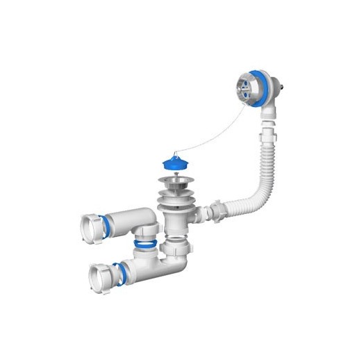 Сифон для ванны с выпуском/переливом регулируемый 1½" х 40 (Е 250/V 210)