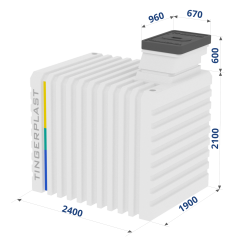Бесшовный пластиковый погреб Тингард 2500 (Ш1,9 х Д2,4 х В2,1), 740 кг, 10 м³