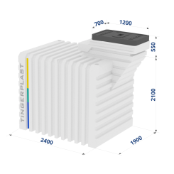 Бесшовный пластиковый погреб Тингард 2500 К (с верхним выходом) (Ш1,9 х Д3,05 х В2,1), 740 кг, 10 м³