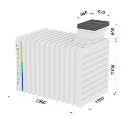 Бесшовный пластиковый погреб Тингард 3000 (Ш1,9 х Д2,9 х В2,1), 850 кг, 11 м³